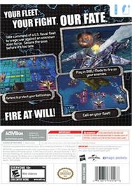 Box back cover for Battleship on the Nintendo Wii.