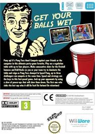 Box back cover for Beer Pong! on the Nintendo Wii.