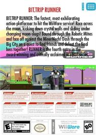 Box back cover for Bit.trip Runner on the Nintendo Wii.
