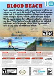Box back cover for Blood Beach on the Nintendo Wii.