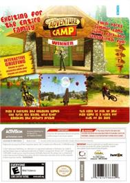 Box back cover for Cabela's Adventure Camp on the Nintendo Wii.