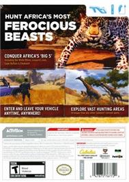 Box back cover for Cabela's African Adventures on the Nintendo Wii.