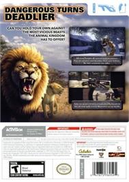Box back cover for Cabela's Dangerous Hunts 2013 on the Nintendo Wii.