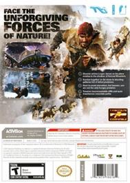 Box back cover for Cabela's Survival - Shadows Of Katmai on the Nintendo Wii.