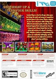 Box back cover for Carnival King on the Nintendo Wii.