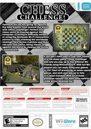 Box back cover for Chess Challenge! on the Nintendo Wii.