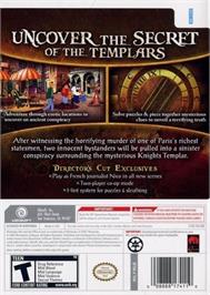 Box back cover for Chevaliers De Baphomet - The Director's Cut, Les on the Nintendo Wii.