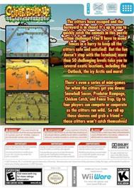 Box back cover for Critter Round-up on the Nintendo Wii.