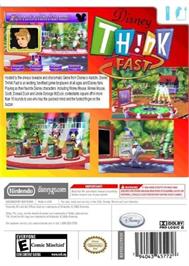 Box back cover for Disney Th!nk Fast on the Nintendo Wii.