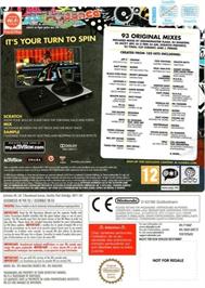 Box back cover for Dj Hero on the Nintendo Wii.