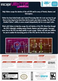 Box back cover for Escapevektor - Chapter 1 on the Nintendo Wii.