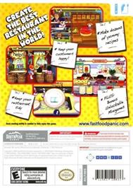 Box back cover for Fast Food Panic on the Nintendo Wii.