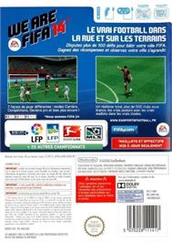 Box back cover for Fifa 14 on the Nintendo Wii.