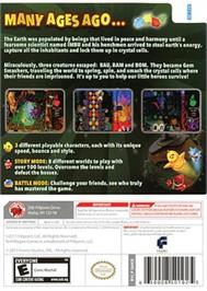 Box back cover for Gem Smashers on the Nintendo Wii.