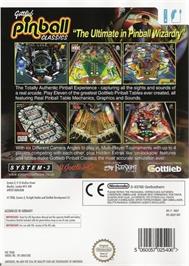 Box back cover for Gottlieb Pinball Classics on the Nintendo Wii.