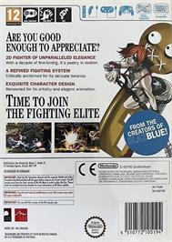 Box back cover for Guilty Gear XX Accent Core on the Nintendo Wii.