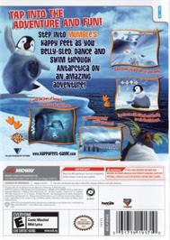 Box back cover for Happy Feet on the Nintendo Wii.