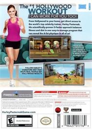Box back cover for Harley Pasternak's Hollywood Workout on the Nintendo Wii.