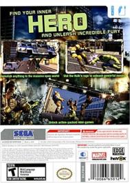 Box back cover for Incredible Hulk, The on the Nintendo Wii.