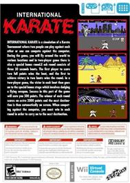 Box back cover for International Karate (C64) on the Nintendo Wii.