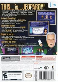 Box back cover for Jeopardy! on the Nintendo Wii.