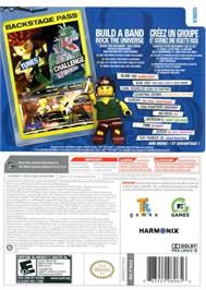 Box back cover for Lego Rock Band on the Nintendo Wii.