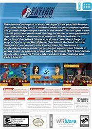 Box back cover for Major League Eating - The Game on the Nintendo Wii.