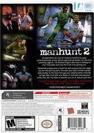 Box back cover for Manhunt 2 on the Nintendo Wii.