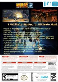 Box back cover for Mdk 2 on the Nintendo Wii.