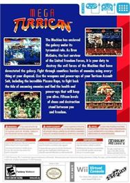 Box back cover for Mega Turrican (SMD) on the Nintendo Wii.