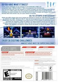 Box back cover for Minute to Win It on the Nintendo Wii.