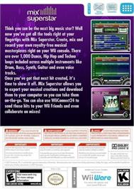 Box back cover for Mix Superstar on the Nintendo Wii.