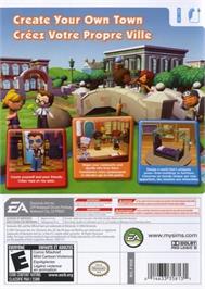 Box back cover for MySims on the Nintendo Wii.