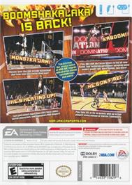 Box back cover for Nba Jam on the Nintendo Wii.