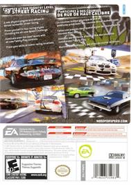 Box back cover for Need For Speed Prostreet on the Nintendo Wii.