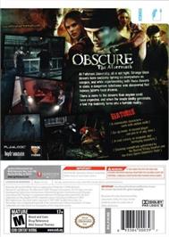 Box back cover for Obscure 2 on the Nintendo Wii.
