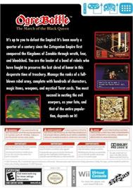 Box back cover for Ogre Battle - The March Of The Black Queen (SNES) on the Nintendo Wii.