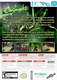 Box back cover for Onslaught on the Nintendo Wii.