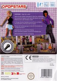 Box back cover for Popstars on the Nintendo Wii.
