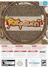 Box back cover for Potpourrii on the Nintendo Wii.