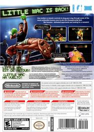 Box back cover for Punch Out! on the Nintendo Wii.