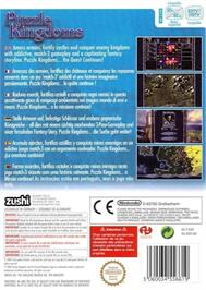 Box back cover for Puzzle Kingdoms on the Nintendo Wii.