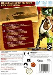 Box back cover for Rango on the Nintendo Wii.
