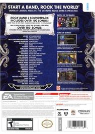 Box back cover for Rock Band 2 on the Nintendo Wii.