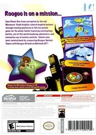 Box back cover for Roogoo Twisted Towers! on the Nintendo Wii.