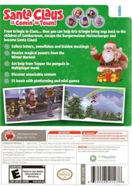 Box back cover for Santa Claus Is Comin' To Town! on the Nintendo Wii.