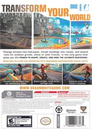 Box back cover for Shaun White Skateboarding on the Nintendo Wii.