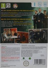 Box back cover for Sherlock Holmes - The Silver Earring on the Nintendo Wii.