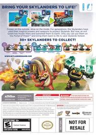 Box back cover for Skylanders - Spyro's Adventure on the Nintendo Wii.