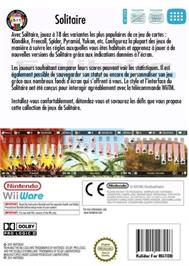 Box back cover for Solitaire on the Nintendo Wii.